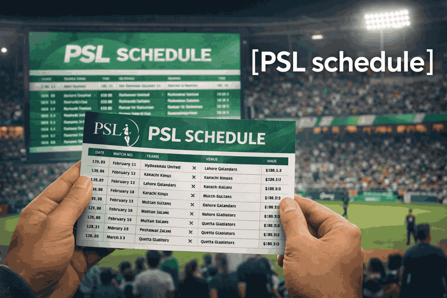 PSL schedule