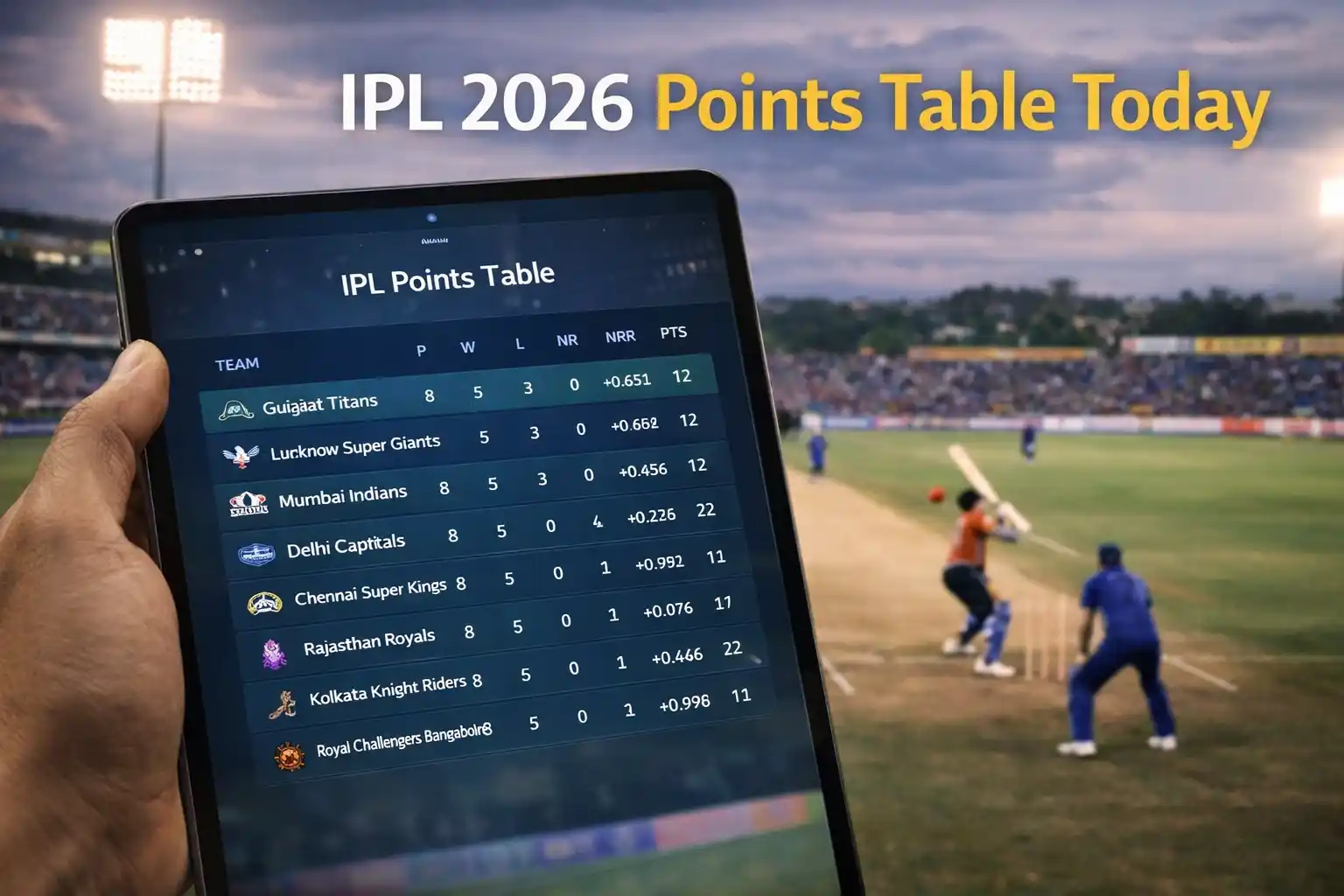 IPL 2026 Points Table Today